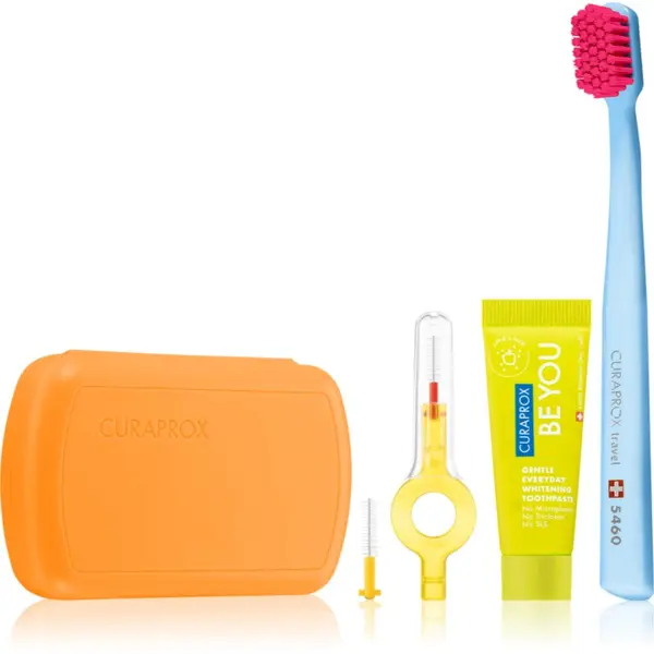 Curaprox Curaprox Travel Set putni kozmetički set za zube, jezik i desni Orange