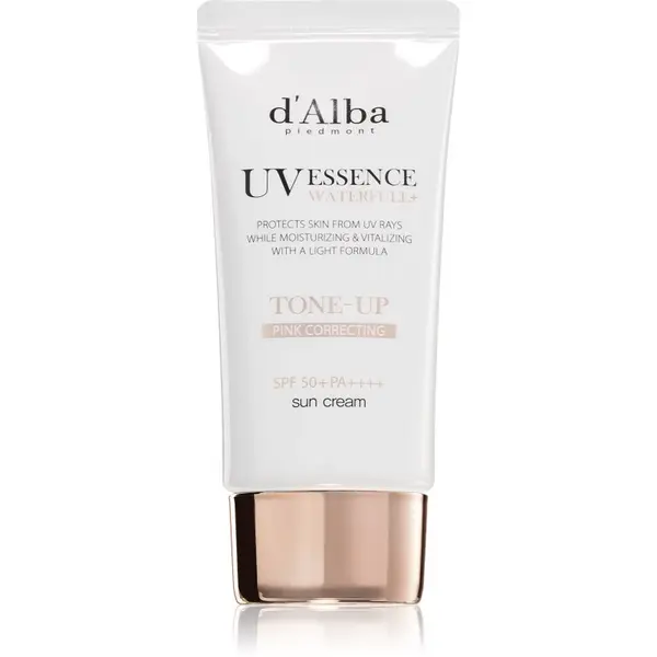 d'Alba d'Alba Waterfull Pink Correcting Tone-Up Sun Cream krema za sunčanje za lice za sjaj i hidrataciju SPF 50+ 50 ml