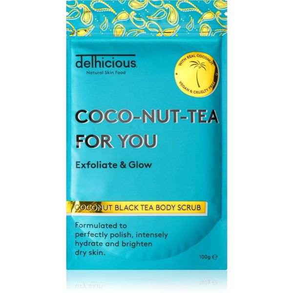 delhicious delhicious COCO-NUT-TEA FOR YOU COCONUT BLACK TEA hidratantni piling za tijelo za suhu i osjetljivu kožu 100 g