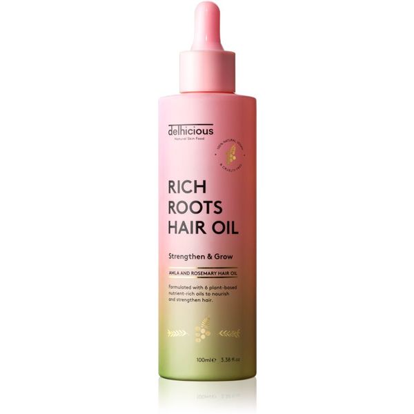 delhicious delhicious RICH ROOTS AMLA & ROSEMARY HAIR OIL hidratantno i umirujuće ulje za suho vlasište i svrbež 100 ml