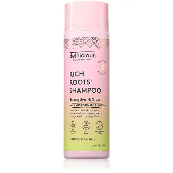 delhicious delhicious RICH ROOTS Strengthen & Moisturise Shampoo šampon za učvršćivanje s hidratantnim učinkom 250 ml