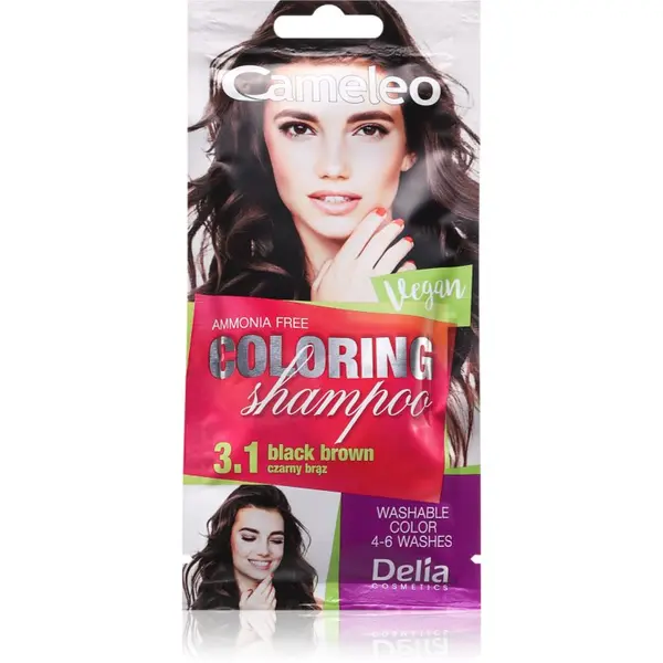 Delia Cosmetics Delia Cosmetics Cameleo Coloring Shampoo šampon za toniranje za kosu nijansa 3.1 Black Brown 40 ml