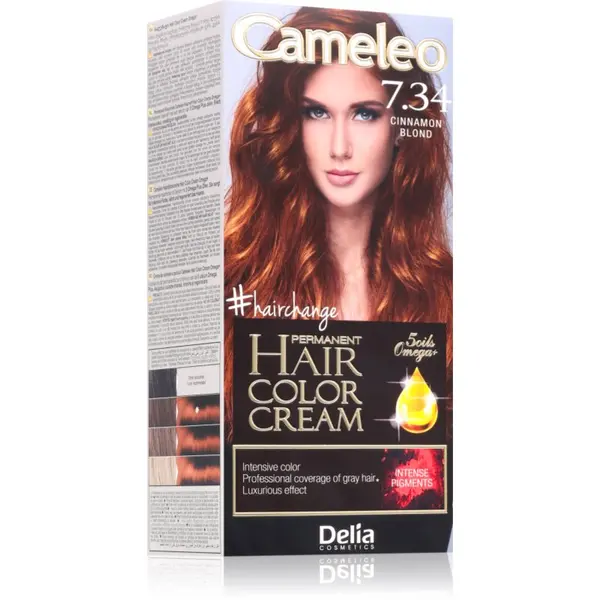 Delia Cosmetics Delia Cosmetics Cameleo Omega trajna boja za kosu nijansa 7.34 Cinnamon Blond 1 kom