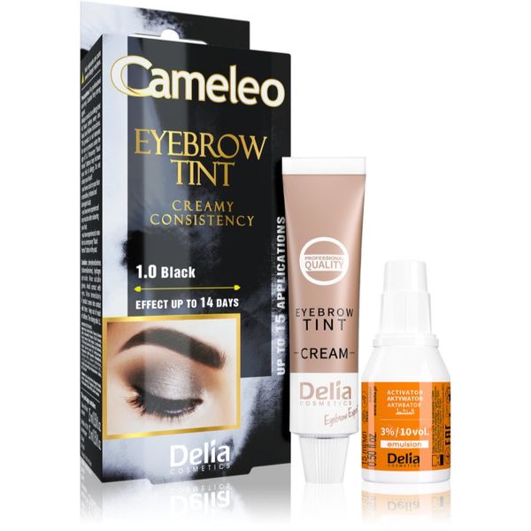 Delia Cosmetics Delia Cosmetics Cameleo profesionalna kremasta boja za obrve bez amonijaka nijansa 1.0 Black 15 ml