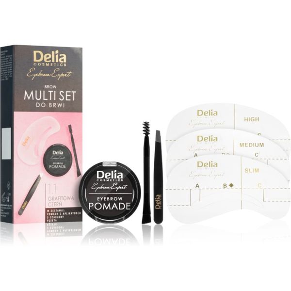 Delia Cosmetics Delia Cosmetics Eyebrow Expert Zest set za oblikovanje obrva nijansa 1.1 Graphite Black 1 kom