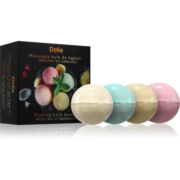 Delia Cosmetics Delia Cosmetics Fizzing Bath Bombs Fruity Mix poklon set za kupke 4x100 g