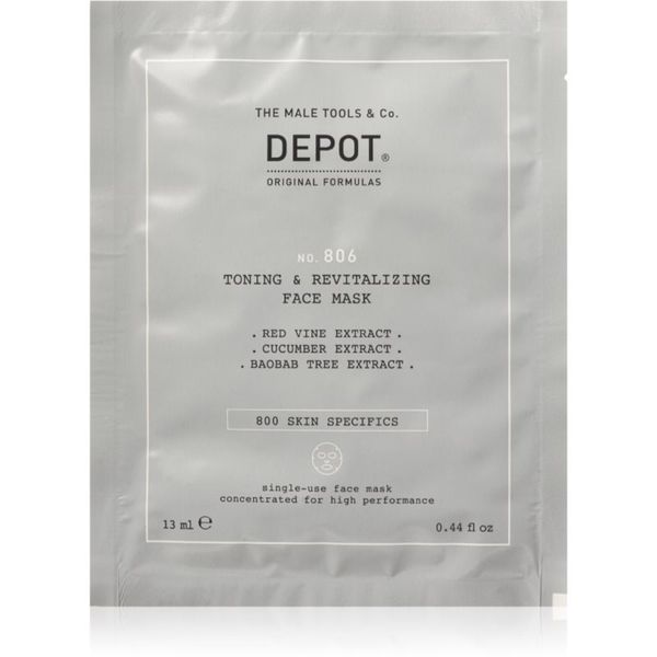 Depot Depot No. 806 Toning & Revitalizing Face Mask revitalizirajuća maska za lice za muškarce 13 ml