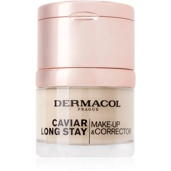 Dermacol Dermacol Caviar Long Stay dugotrajni puder s ekstraktom kavijara i korektor za usavršavanje nijansa 1 Pale 30 ml