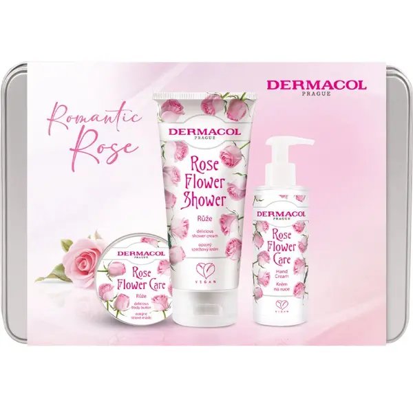 Dermacol Dermacol Flower Care Rose poklon set metalna kutija