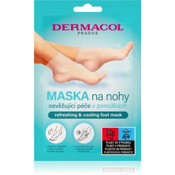 Dermacol Dermacol Foot Mask Refreshing & Cooling regenerirajuća maska za stopala u obliku čarapa s osvježavajućim učinkom 1 par