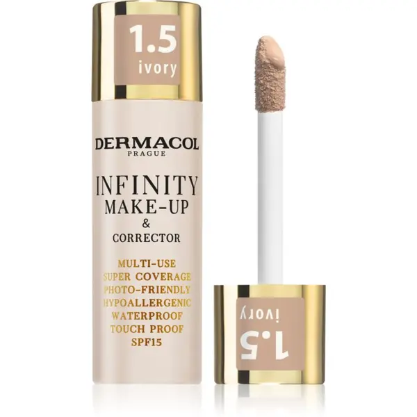 Dermacol Dermacol Infinity puder s visokim prekrivanjem SPF 15 nijansa 1.5 Ivory 20 g