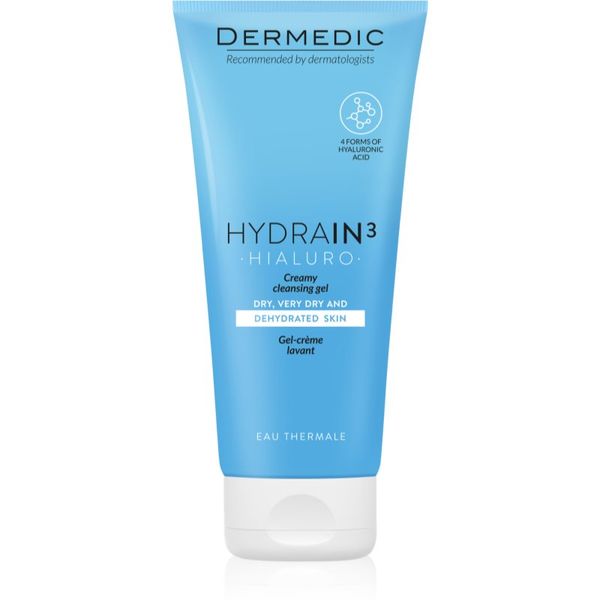 Dermedic Dermedic Hydrain3 Hialuro kremasti gel za čišćenje za dehidrirano suho lice 200 ml