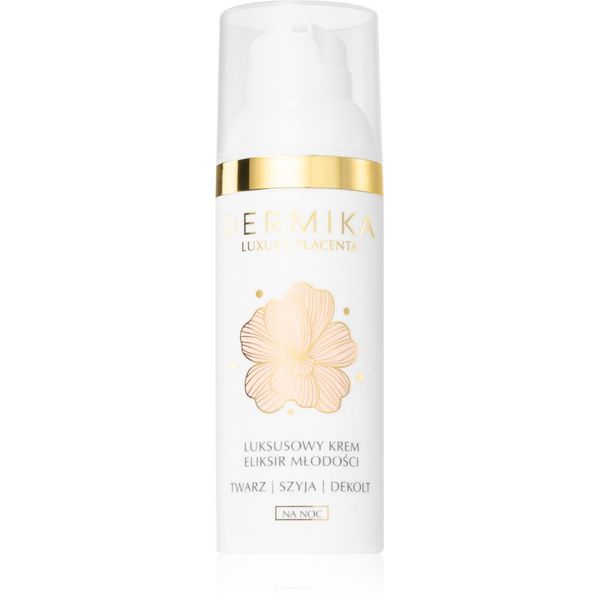 Dermika Dermika Luxury Placenta noćna krema za pomlađivanje za lice, vrat i dekolte 50 ml