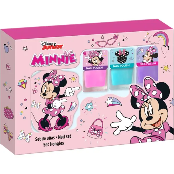 Disney Disney Minnie Nail Set set lakova za nokte za djecu 3y+ Pink, Blue, Purple 3x4.5 ml