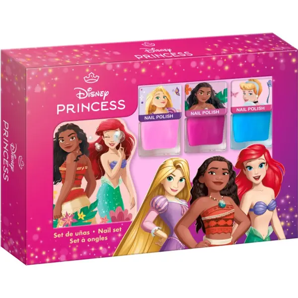 Disney Disney Princess Nail Set set lakova za nokte za djecu 3y+ Pink, Blue, Pink 3x4.5 ml