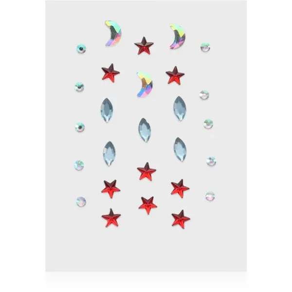 Diva & Nice Cosmetics Diva & Nice Cosmetics Face Stones naljepnice za lice Red Stars 35 kom