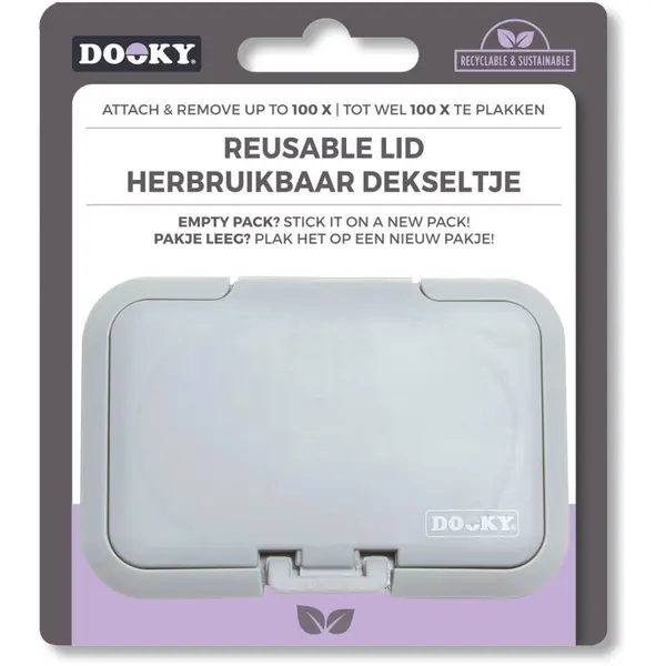 Dooky Dooky Reusable Lid Grey Card poklopac za vlažne maramice 1 kom