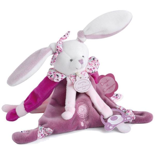 Doudou Doudou Gift Set Bunny with Soother Clip plišana igračka s kopčom 1 kom