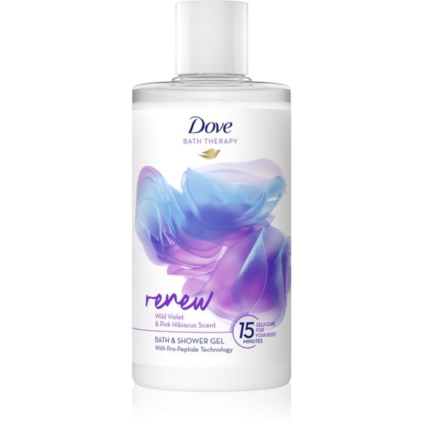 Dove Dove Bath Therapy Renew gel za kupku i tuširanje Wild Violet & Pink Hibiscus 400 ml