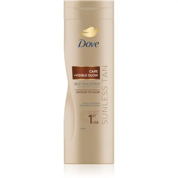 Dove Dove Care&Glow Sunless Tan mlijeko za samotamnjenje nijansa Dark 400 ml