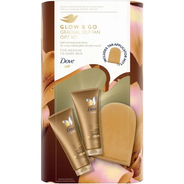Dove Dove Glow & Go Gradual Self-Tan Gift Set set za savršenu preplanulost
