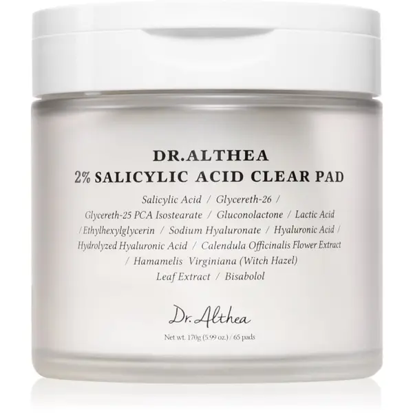 Dr. Althea Dr. Althea 2% Salicylic Acid Clear Pad eksfolijacijske blazinice za čišćenje sa salicilnom kiselinom 65 kom