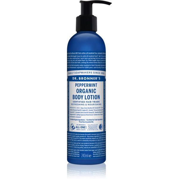 Dr. Bronner’s Dr. Bronner’s Peppermint osvježavajuće mlijeko za tijelo s hidratantnim učinkom 240 ml