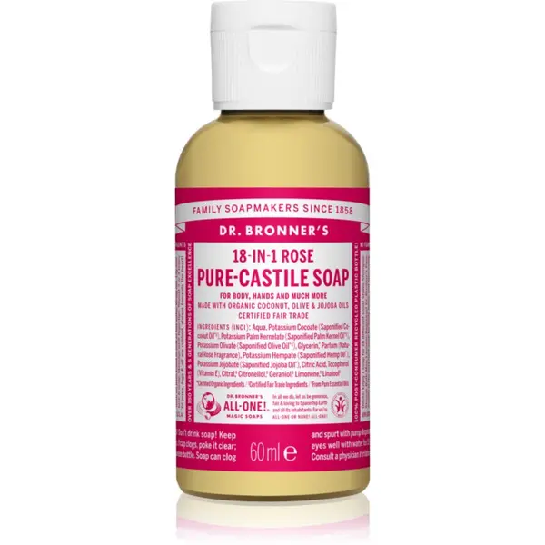 Dr. Bronner’s Dr. Bronner’s Rose tekući univerzalni sapun 60 ml