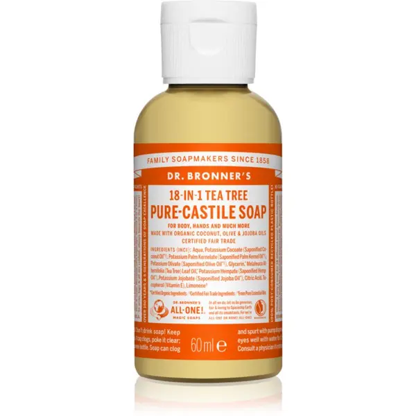 Dr. Bronner’s Dr. Bronner’s Tea Tree tekući univerzalni sapun 60 ml