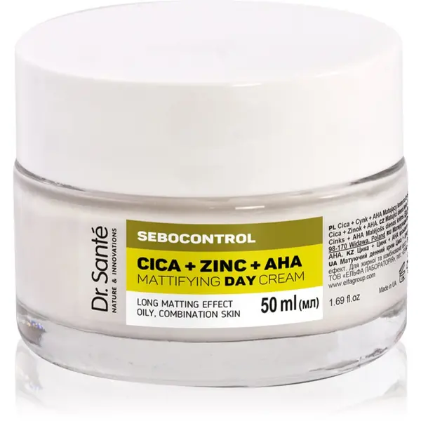Dr. Santé Dr. Santé Sebocontrol Cica + Zinc + AHA matirajuća dnevna krema za masnu kožu 50 ml