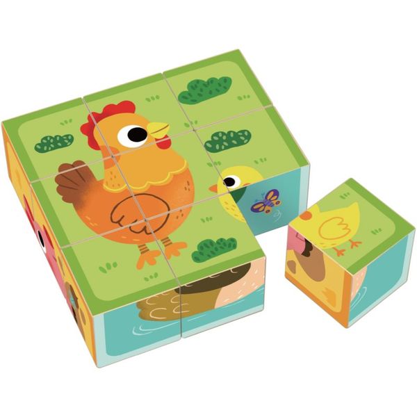 Dvěděti Dvěděti Wooden Blocks Farm kocke od drva 12 m+ 9 kom