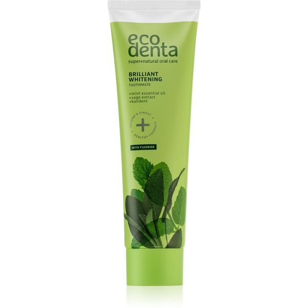 Ecodenta Ecodenta Green Brilliant Whitening pasta za izbjeljivanje zuba s fluoridom za svježi dah Mint Oil + Sage Extract  100 ml