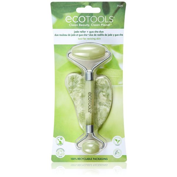 EcoTools EcoTools Jade Roller & Gua Sha valjak za masažu za lice i pomagalo za masažu