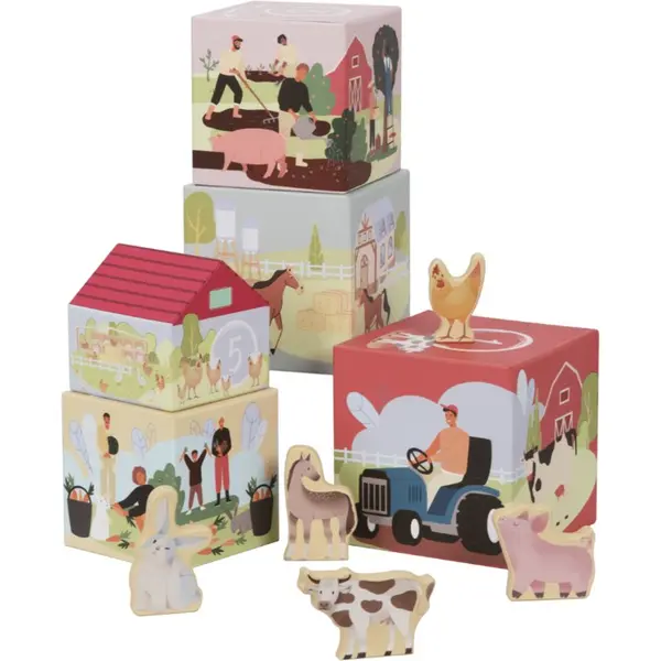 eliNeli eliNeli Stacking Tower Farm kocke za djecu 12m+ 1 kom