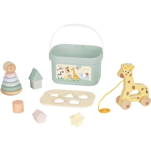 eliNeli eliNeli ZOO 4 in 1 set igračaka od drva 1 kom