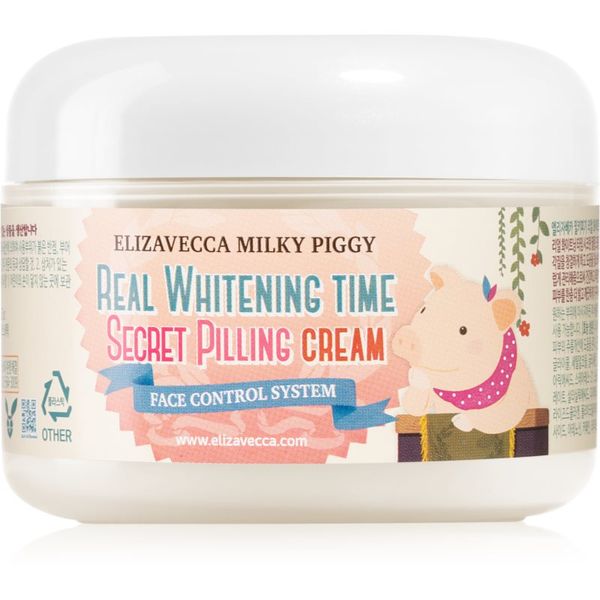Elizavecca Elizavecca Milky Piggy Real Whitening Time Secret Pilling Cream hidratantna omekšavajuća krema  s piling učinkom 100 ml
