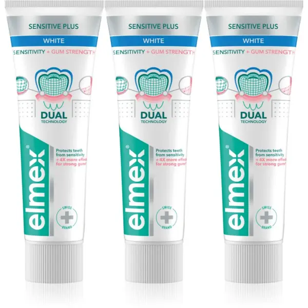 Elmex Elmex Sensitivity + Gum Strenght Whitening zubna pasta za osjetljive zube 3x75 ml