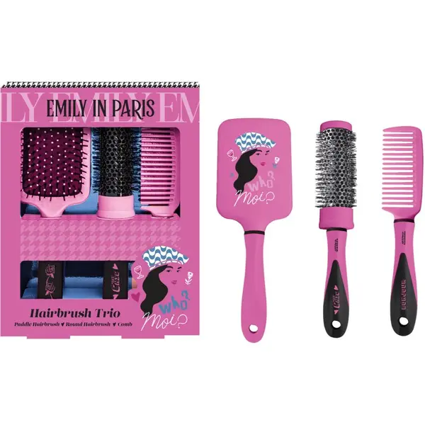 Emily In Paris Emily In Paris Hairbrush Trio četka i češalj u setu za kosu 3 kom