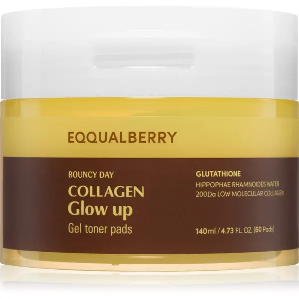 EQQUALBERRY EQQUALBERRY Collagen Glow Up Gel Toner Pads blazinice natopljene tonerom za sjaj lica 60 kom