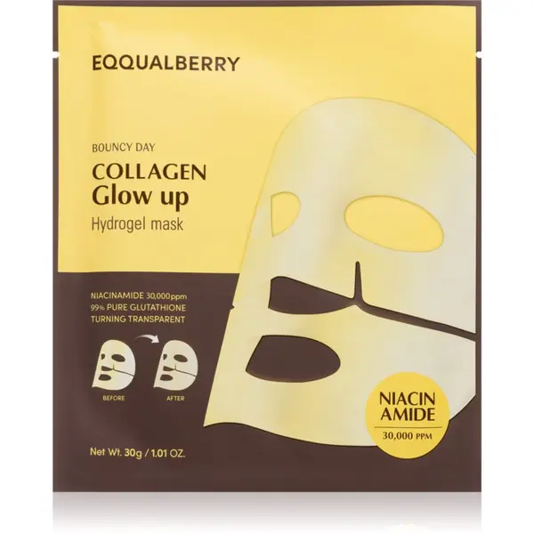 EQQUALBERRY EQQUALBERRY Collagen Glow Up Hydrogel Mask Sheet maska za posvjetljivanje s hidratacijskim učinkom s teksturom gela 30 g