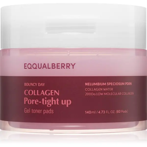 EQQUALBERRY EQQUALBERRY Collagen Pore-Tight Up Gel Toner Pads blazinice natopljene tonerom za sužavanje pora 60 kom
