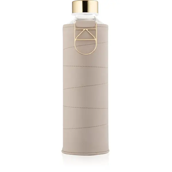 EQUA Equa Mismatch staklena boca za vodu + omot od umjetne kože boja Beige 750 ml