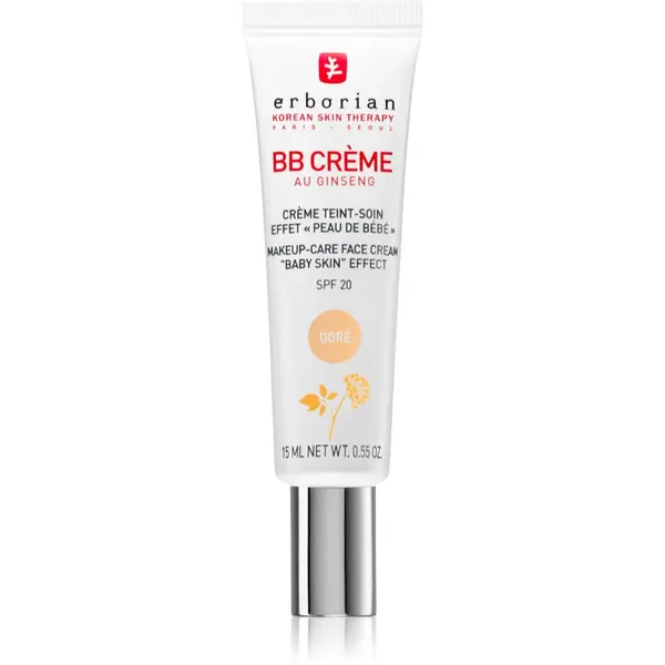 Erborian Erborian BB Cream krema za toniranje i za savršeni izgled lica SPF 20 malo pakiranje nijansa Doré  15 ml