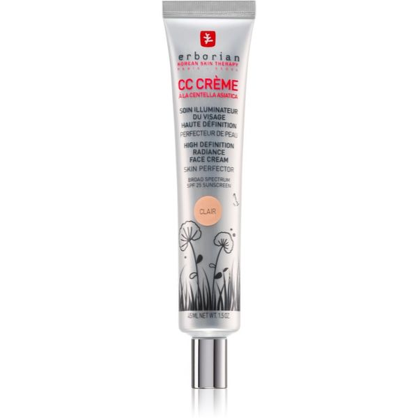 Erborian Erborian CC Crème Centella Asiatica posvjetljujuća krema za ujednačeni ton kože lica SPF 25 veliko pakiranje nijansa Clair 45 ml