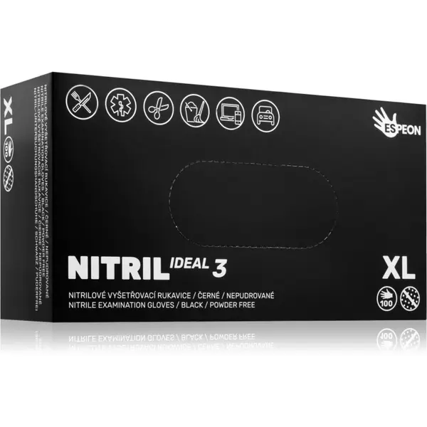 Espeon Espeon Nitril Ideal3 Black nitrilne rukavice bez pudera veličina XL 100 kom