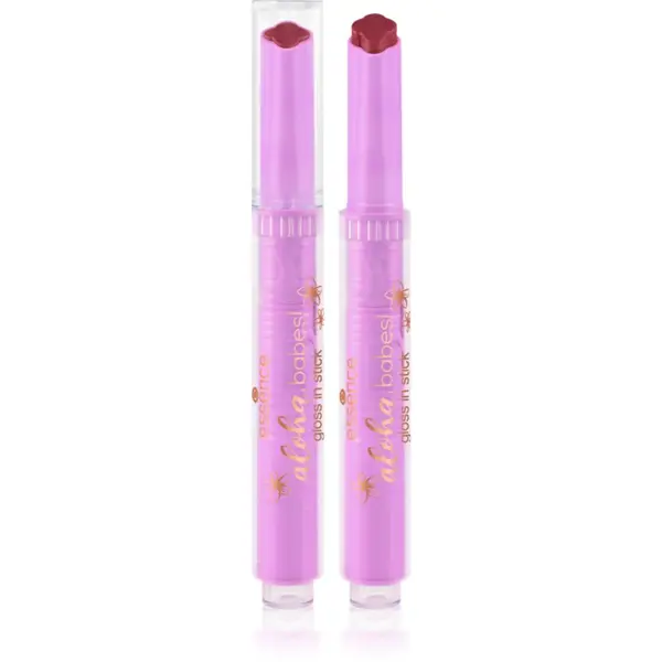 essence essence aloha, babes! kremasto sjajilo za usne u sticku nijansa 01 Sunny Bliss, Flower Kiss 1.6 g
