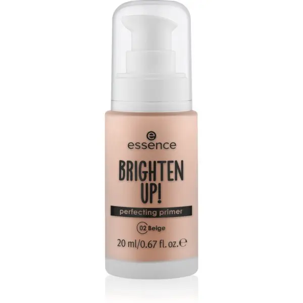 essence essence BRIGHTEN UP! Perfecting Primer tekući primer ispod pudera nijansa 02 Beige 20 ml
