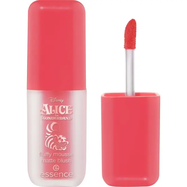 essence essence Disney Alice in Wonderland tekuće rumenilo s mat efektom nijansa 01 - Absolutely Paw-Some 3.7 g