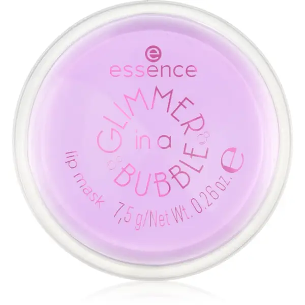essence essence GLIMMER IN A BUBBLE hidratantna maska za usne sa šljokicama nijansa 01 Kiss In A Bubble 7.5 g
