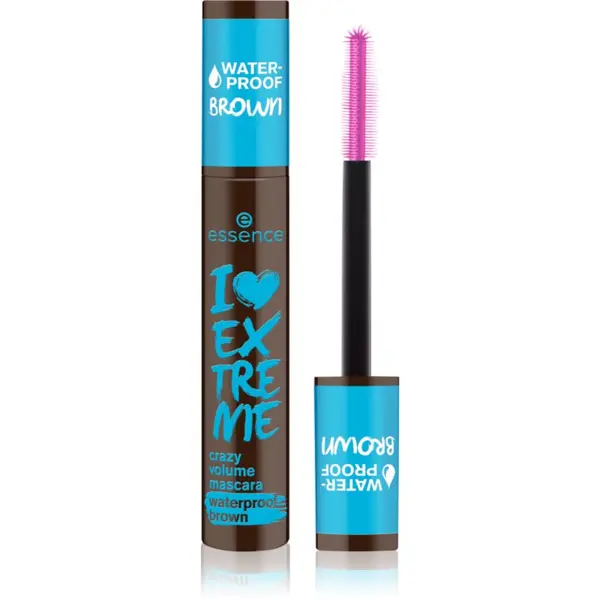 essence essence I LOVE EXTREME crazy volume vodootporna maskara za volumen nijansa 01 Cozy Brown 12 ml